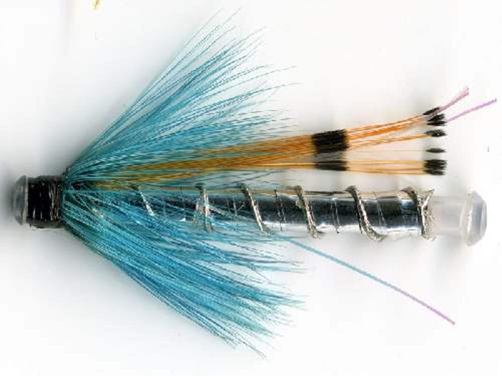The Essential Fly Holo Silver Blue (Nylon Tube) Fishing Fly #1.5 inch