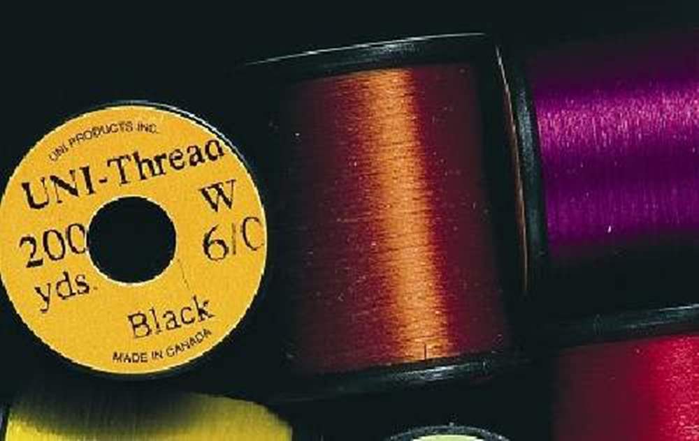 Uni Super Midge Pre Waxed Thread 8/0 200 Yards Black Fly Tying Threads (Product Length 50 Yds / 45.7m)
