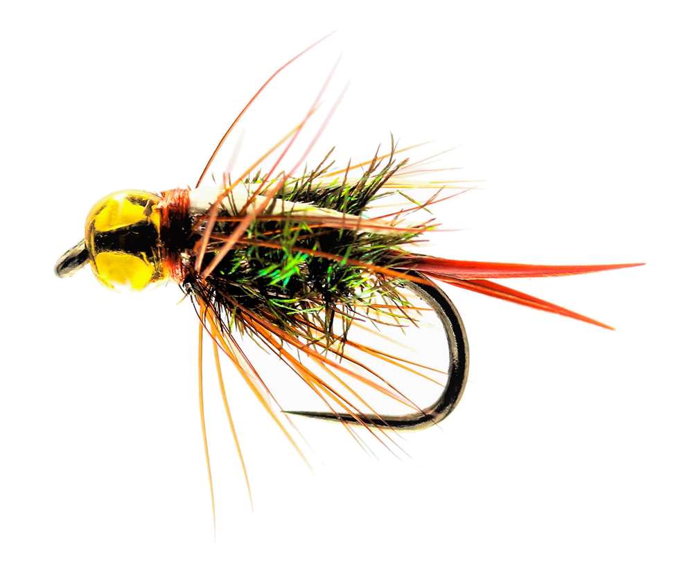 Caledonia Flies Prince Nymph Green Bead Barbless #14 Fishing Fly