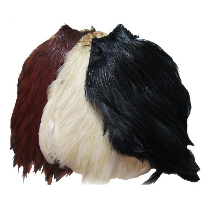 Turrall Indian Cock Feather Hackles Select 30 Feathers Grizzle Fly Tying Materials