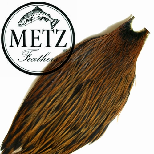 Whiting 100's Dry Fly Saddle, Grizzly Dyed Golden Brown, Fly Tying, Fly  Fishing