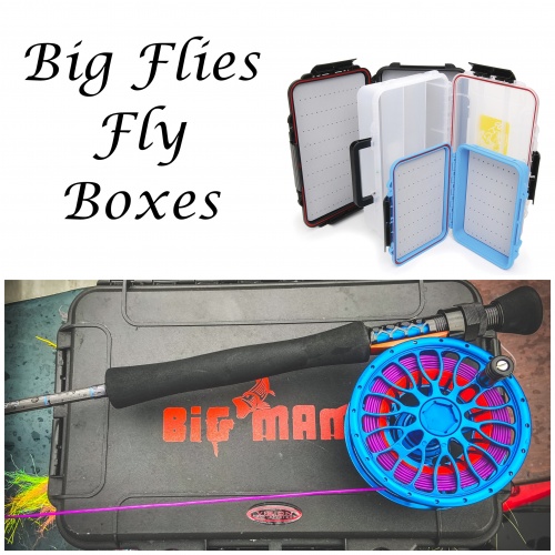 Large Fly Box for Fly Fishing Flies, Double Sided Waterproof Fishing Tackle  Storage Boat Foam Fly Fishing Box (Grey Foam Insert, Only Box)