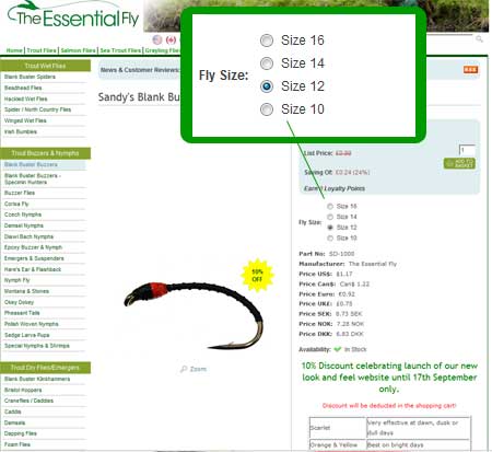 Fly Fishing Fly Size Chart