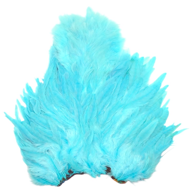 Whiting Rooster Soft-Hackle/Chickabou White dyed Silver Dr. Blue