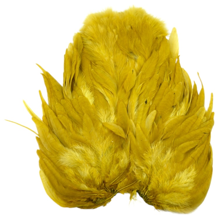 Whiting Rooster Soft-Hackle/Chickabou White dyed Golden Olive