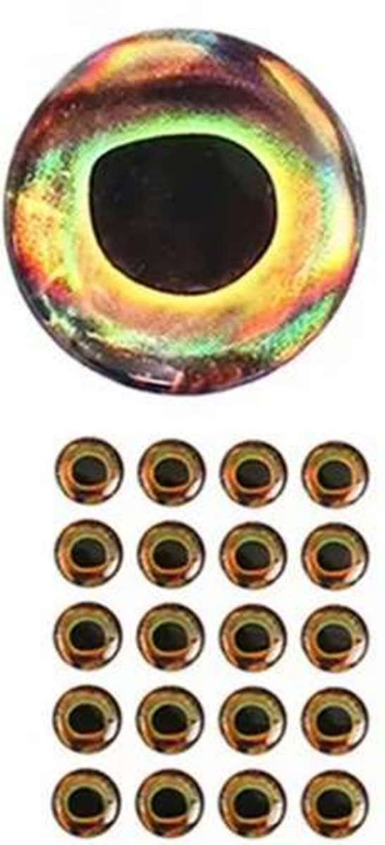 7mm 3D Epoxy Eyes Yellow Sunburst