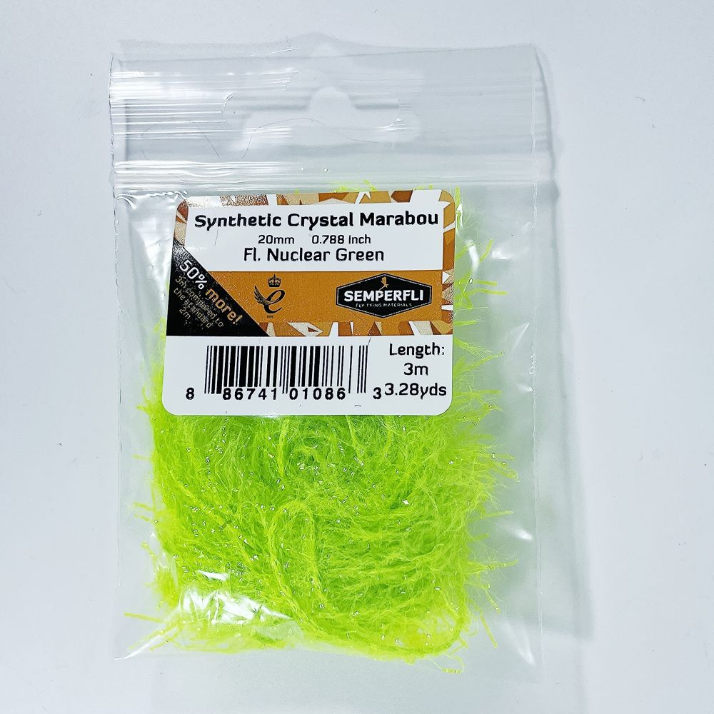 Semperfli Synthetic Crystal Marabou 20mm Fl Nuclear Green