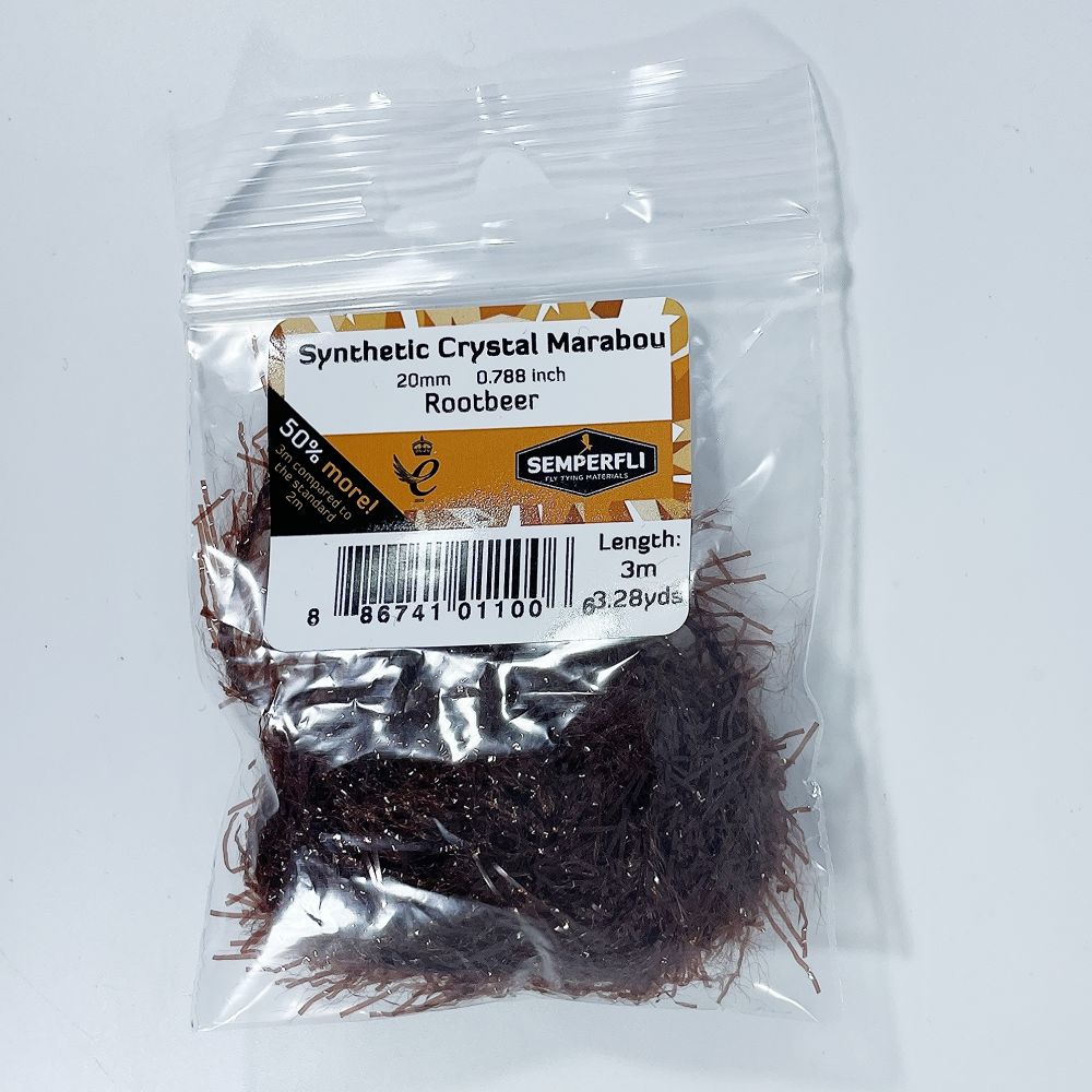 Semperfli Synthetic Crystal Marabou 20mm Rootbeer