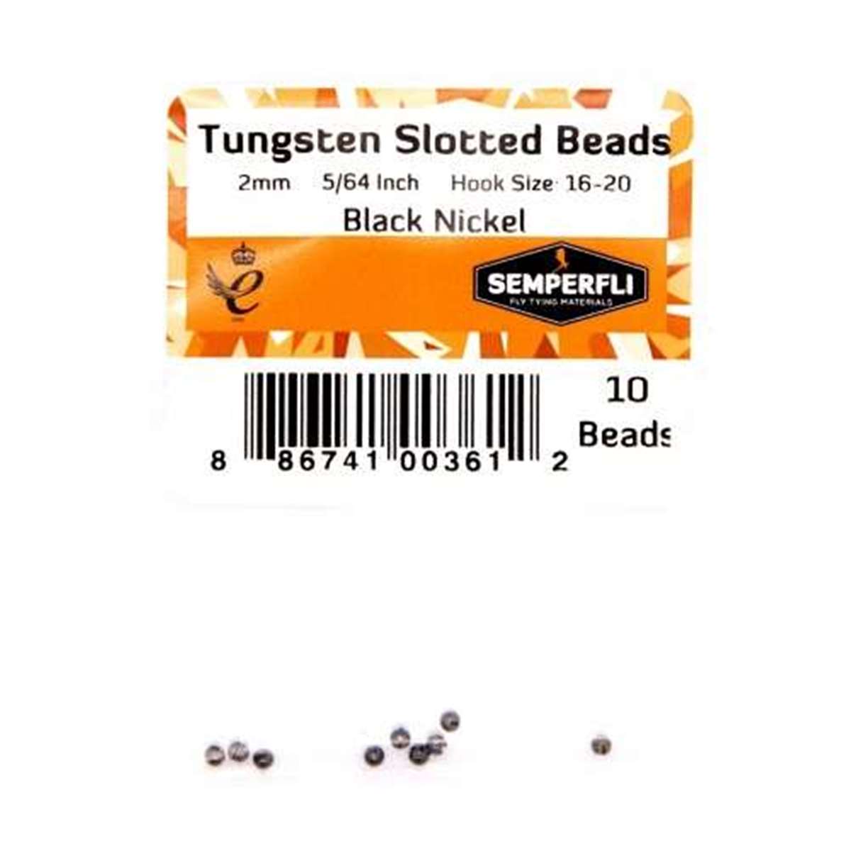 Tungsten Slotted Beads 2mm (5/64 inch) Black