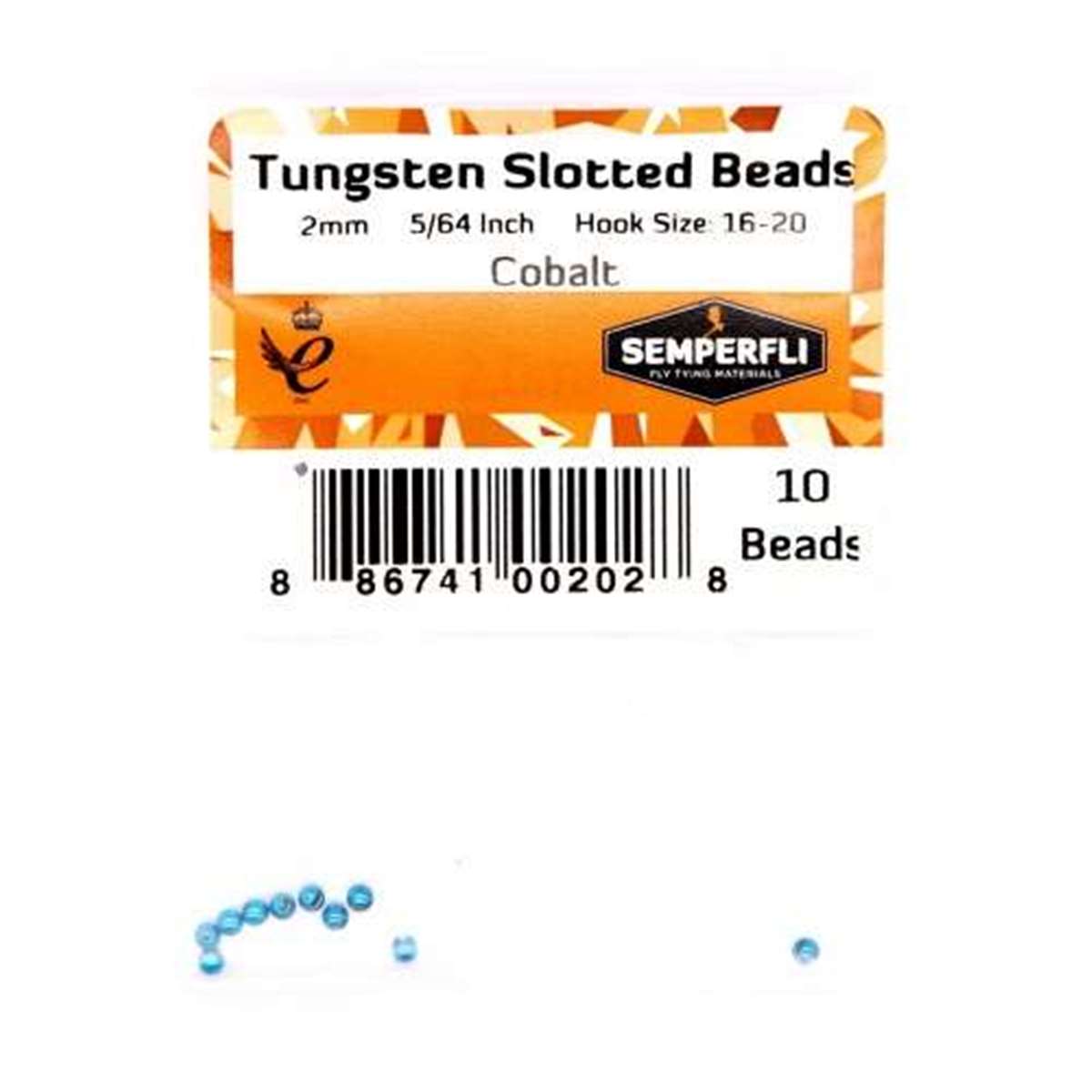 Tungsten Slotted Beads 2mm (5/64 inch) Cobalt