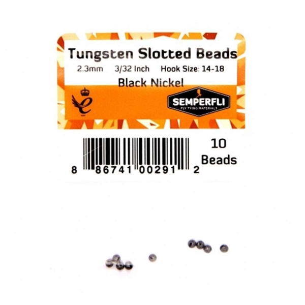 Tungsten Slotted Beads 2.3mm (3/32 inch) Black