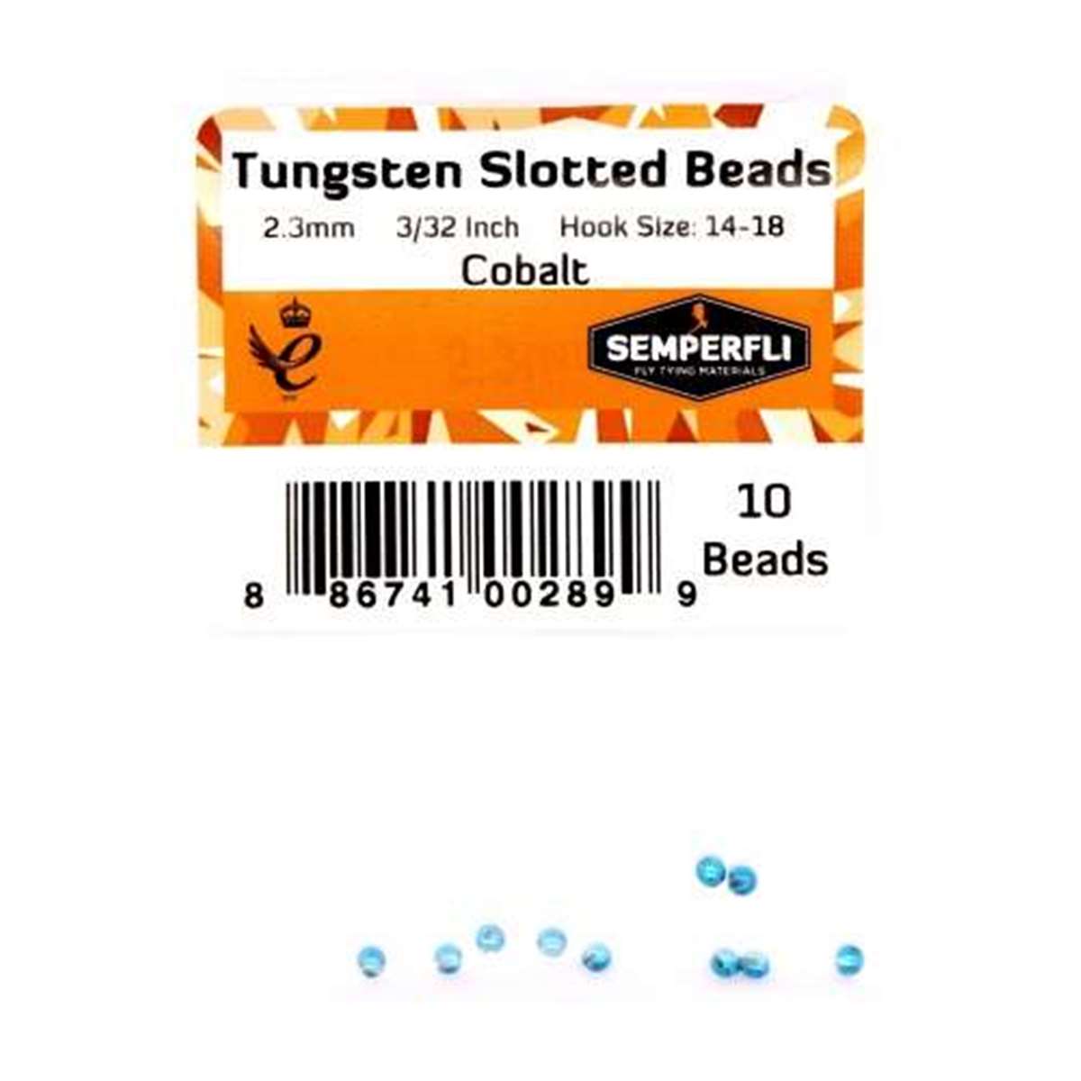 Tungsten Slotted Beads 2.3mm (3/32 inch) Cobalt