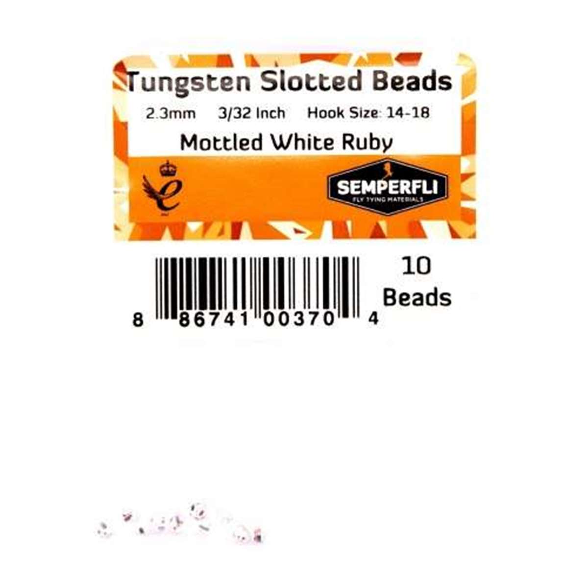 Tungsten Slotted Beads 2.3mm (3/32 inch) Mottled White