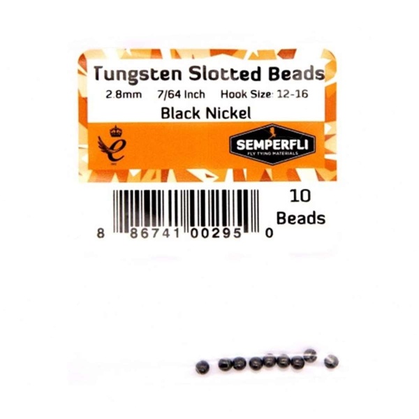 Tungsten Slotted Beads 2.8mm (7/64 inch) Black