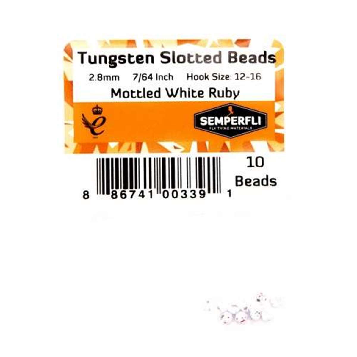 Tungsten Slotted Beads 2.8mm (7/64 inch) Mottled White