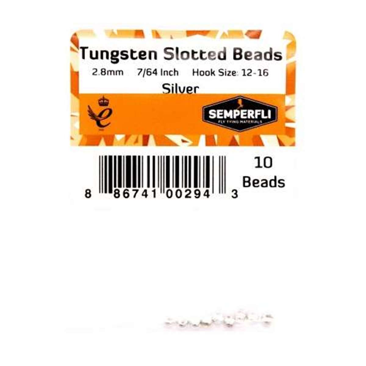 Tungsten Slotted Beads 2.8mm (7/64 inch) Silver