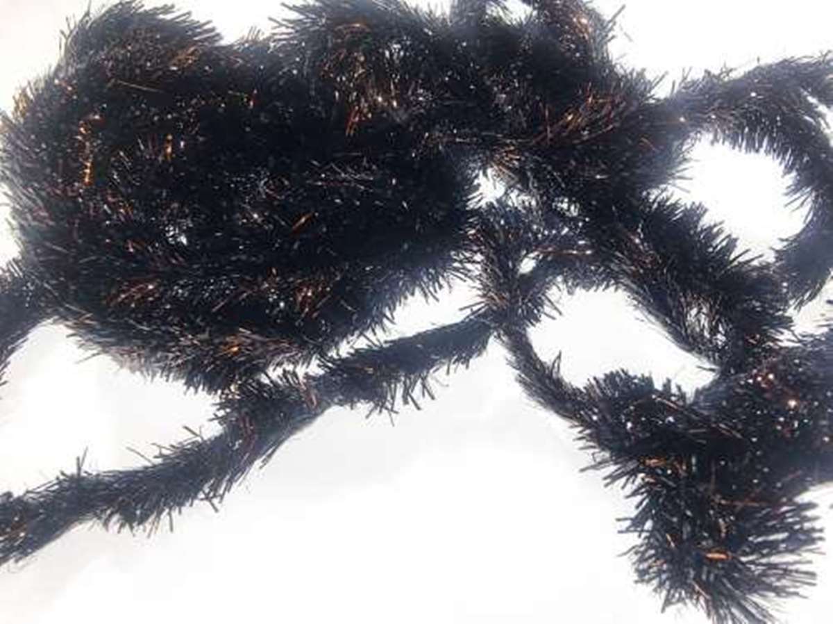 Copper Tinsel Fleck 15mm Large Black