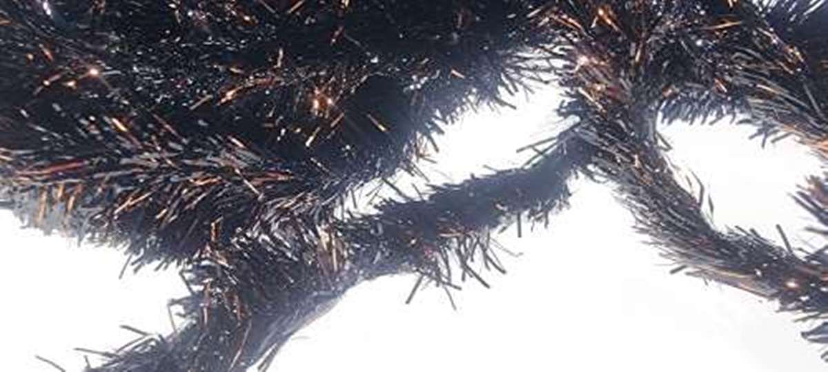 Copper Tinsel Fleck 15mm Large Black