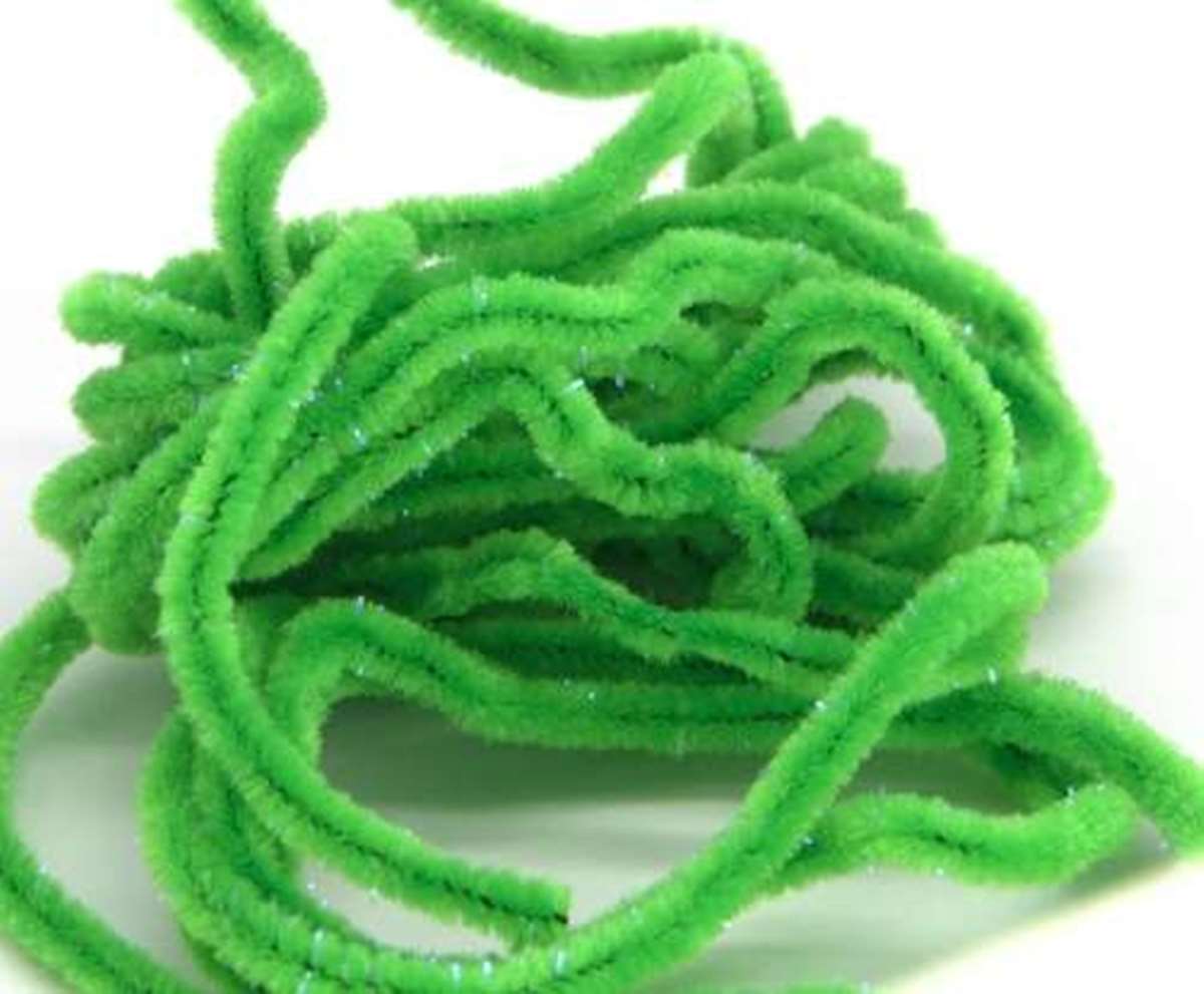 Sparkle Worm Chenille Fl Green