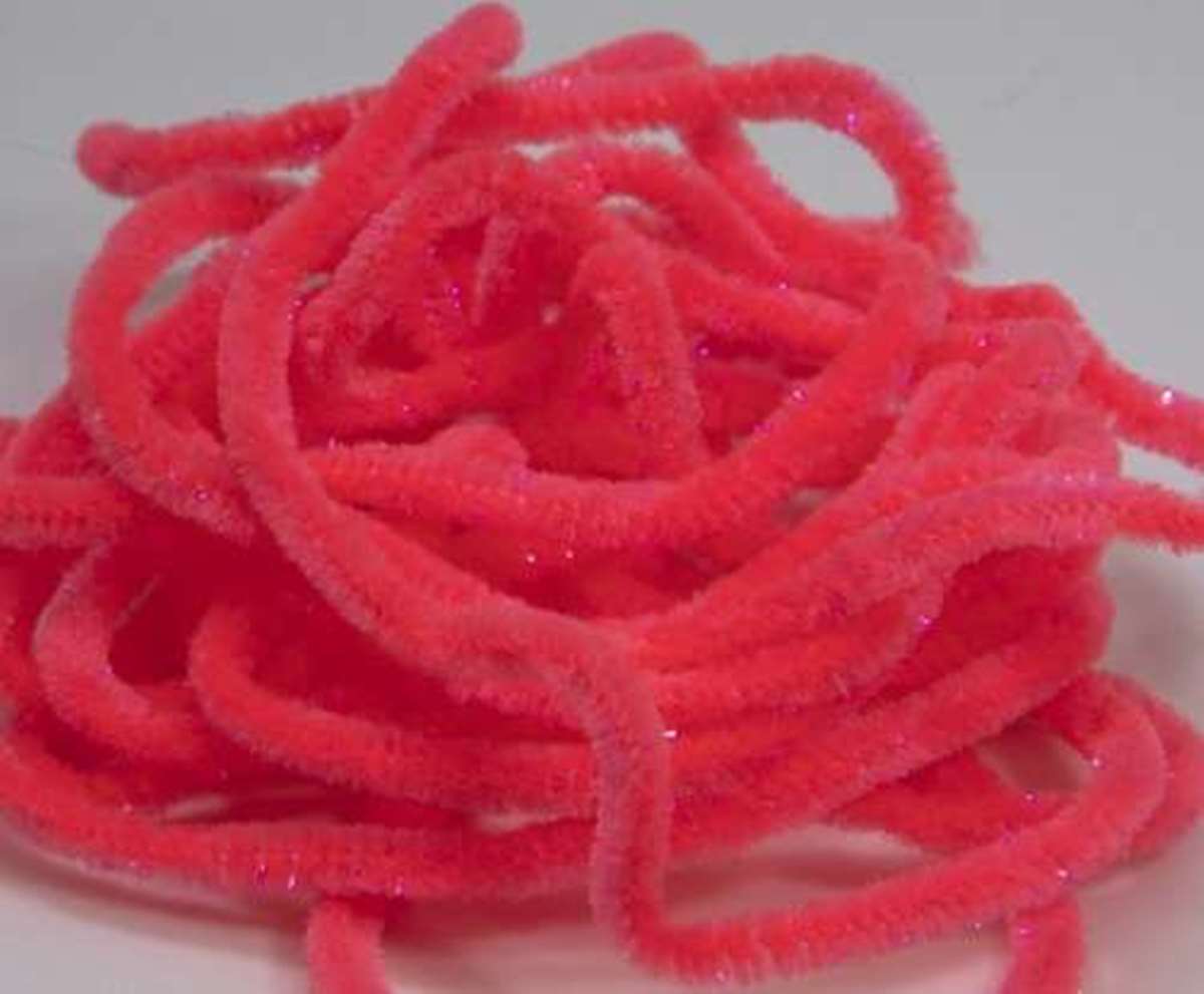 Sparkle Worm Chenille Fl Pink