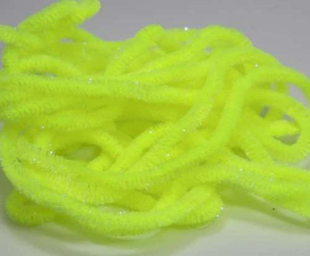 Sparkle Worm Chenille Fl Yellow