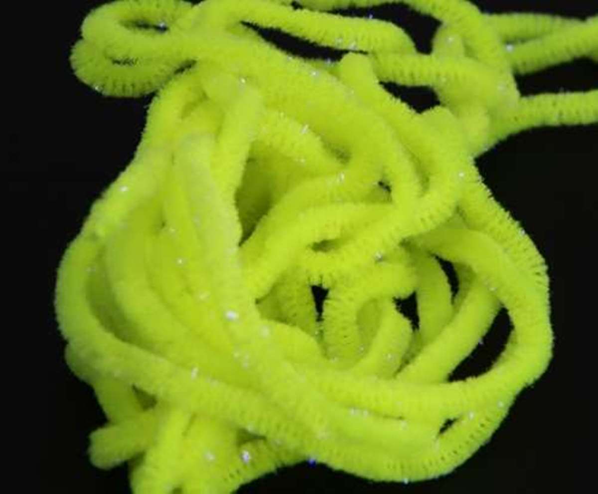 Sparkle Worm Chenille Fl Yellow