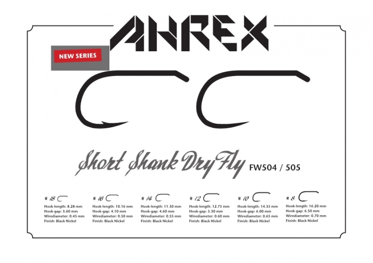 Ahrex FW505 #18 Short Shank Dry Barbless - Ahrex Hooks