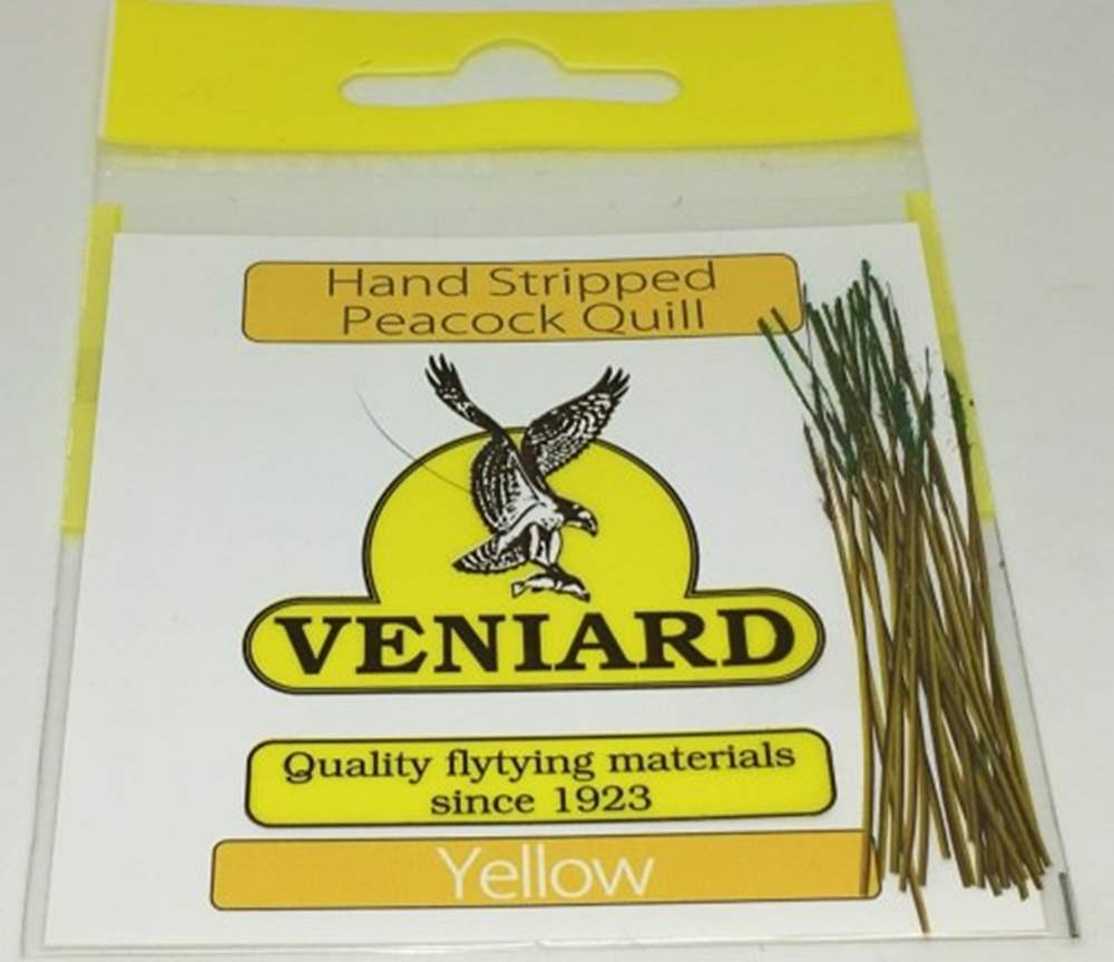 Veniard Hand Stripped Peacock Quills Yellow Fly Tying Materials