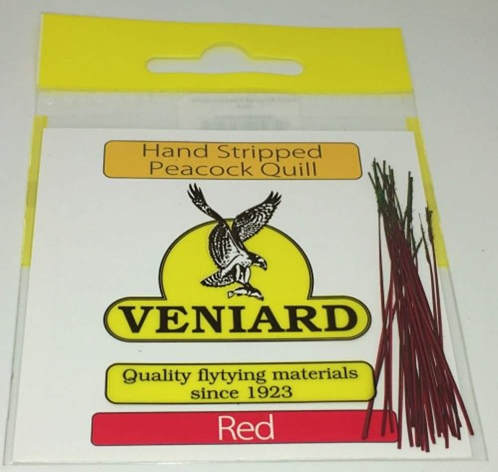 Veniard Hand Stripped Peacock Quills Red Fly Tying Materials