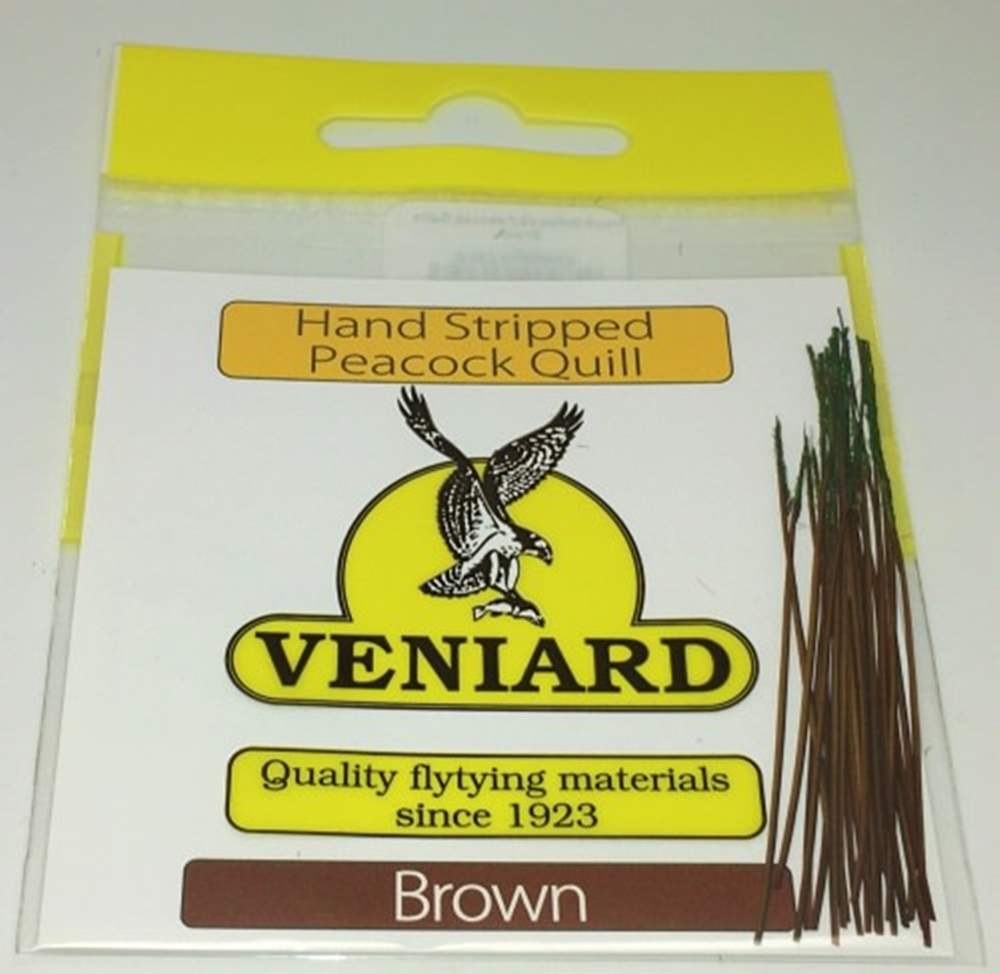 Veniard Hand Stripped Peacock Quills Brown Fly Tying Materials