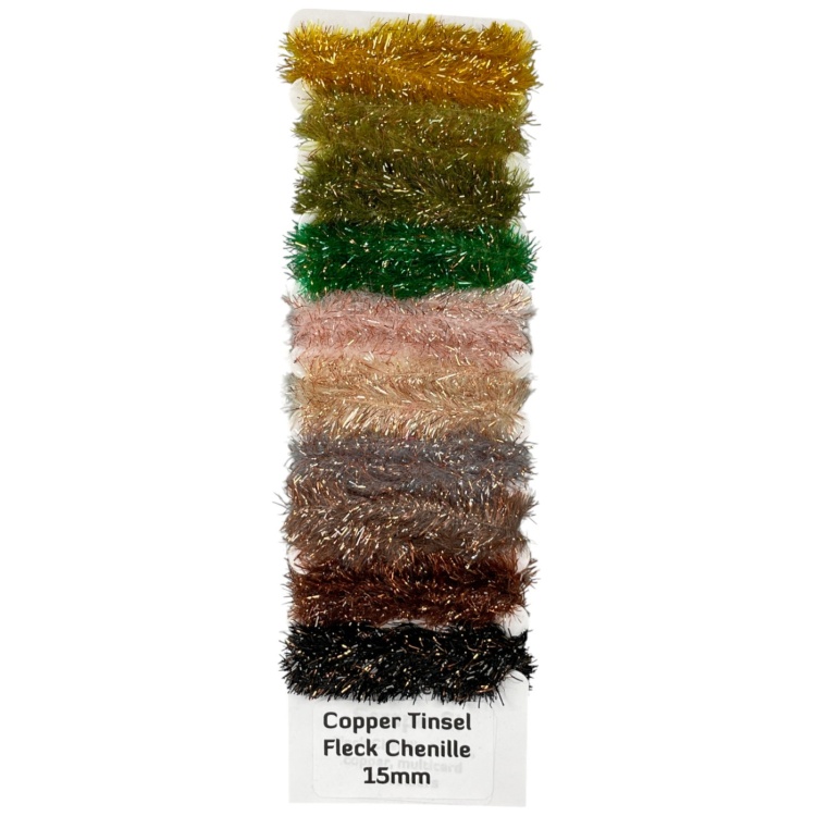 Semperfli Copper Tinsel Fleck Chenille 15mm Multicards Natural Colours