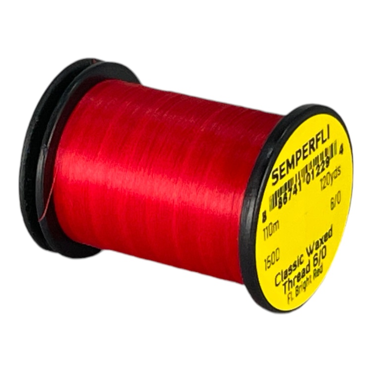 Semperfli Classic Waxed Thread 6/0 110m (120 Yards) Fluoro Bright Red