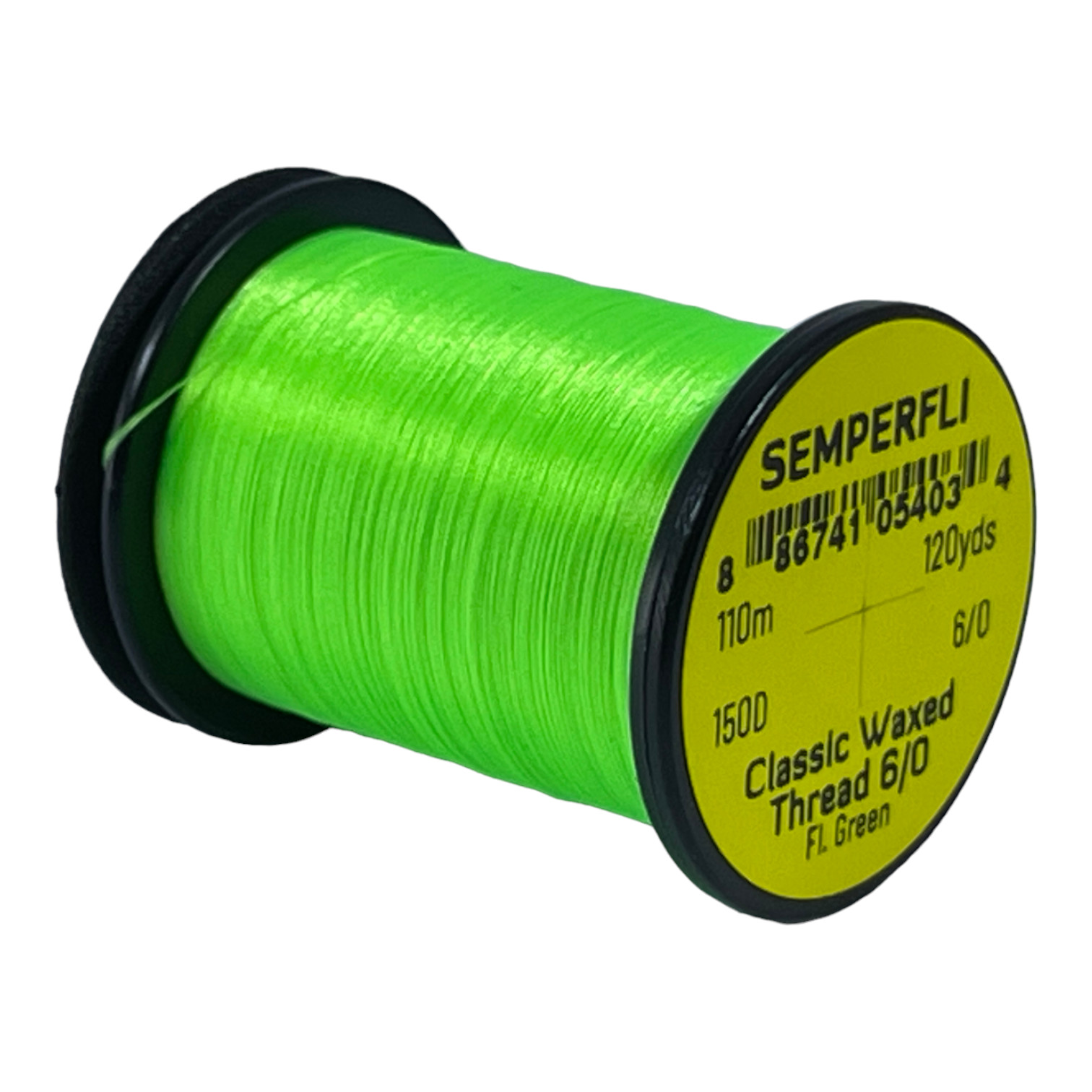 Semperfli Classic Waxed Thread 6/0 110m (120 Yards) Fluoro Green