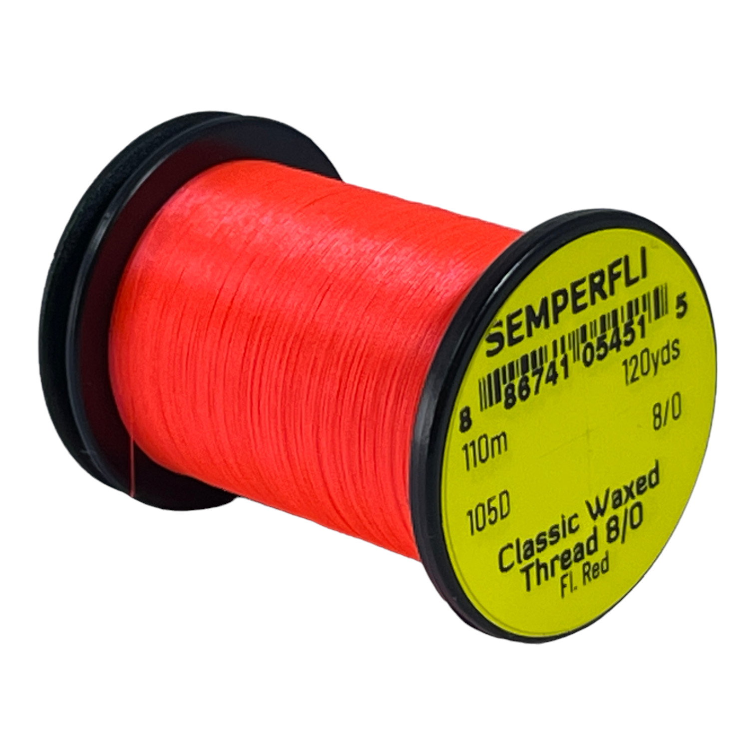 Semperfli Classic Waxed Thread 8/0 110m (120 Yards) Fluoro Red