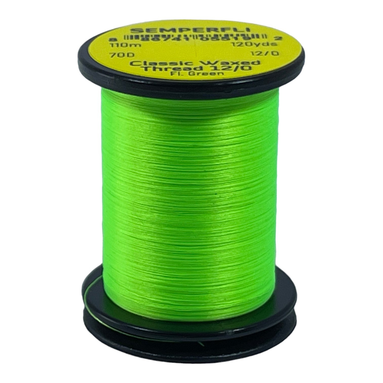 Semperfli Classic Waxed Thread 12/0 110m (120 Yards) Fluoro Green