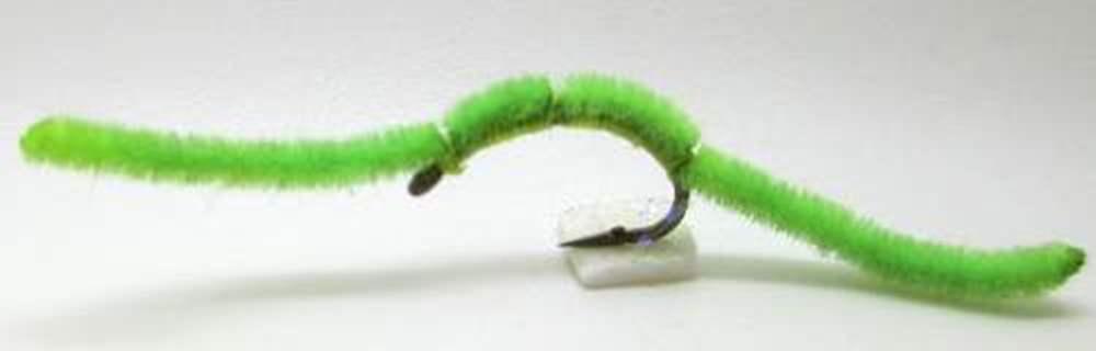 The Essential Fly San Juan Worm Chartreuse Fishing Fly Size 14