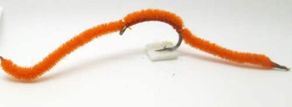 The Essential Fly San Juan Worm Orange Fishing Fly Size 14