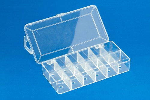 2PC Empty Acrylic Dubbing Storage Boxes Luxury Dubbing Dispenser Fly Tying  Tackle Box with 12 compartments&Outlet Holes