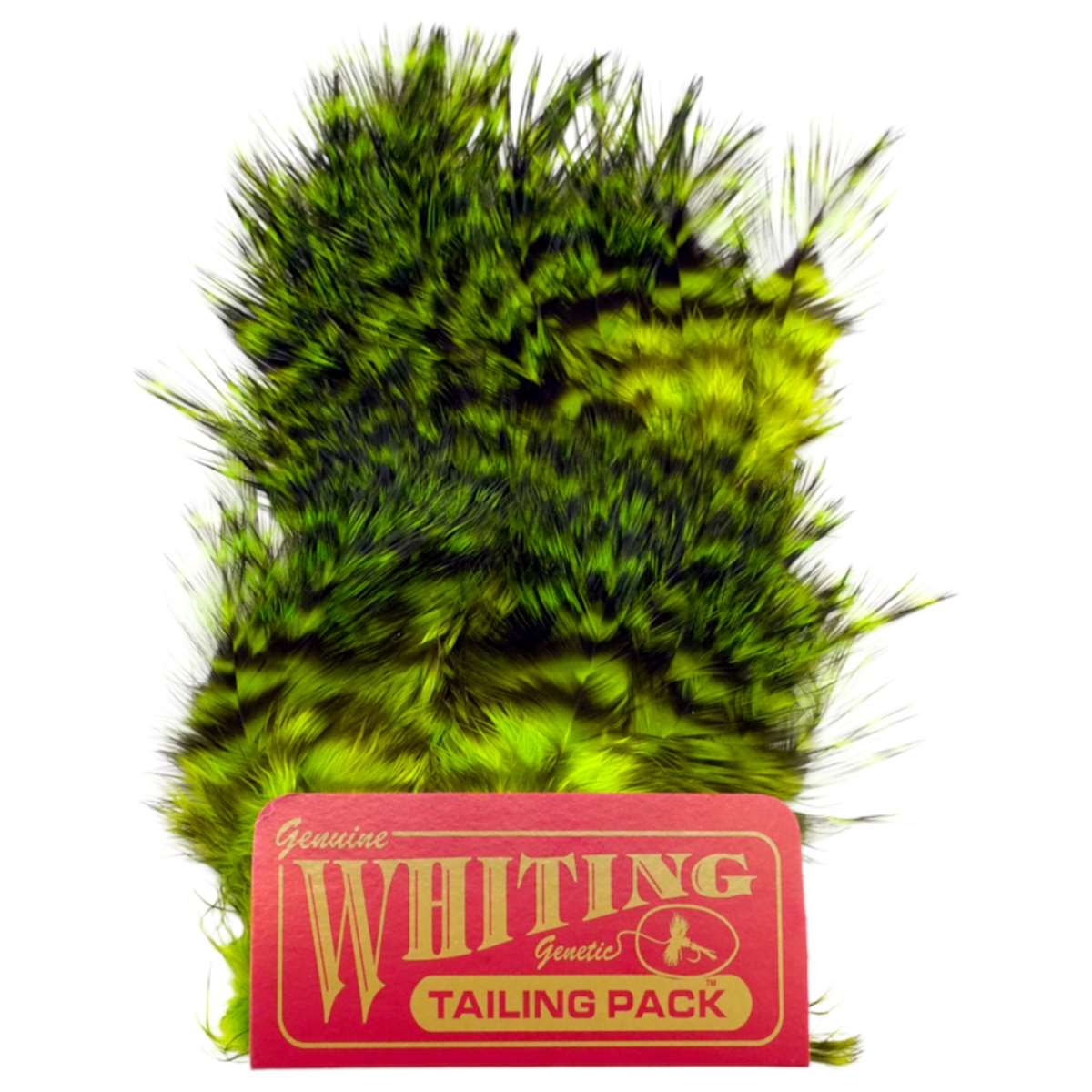 Whiting Coq de Leon Tailing Pack Grizzly dyed Fl Green Chartreuse