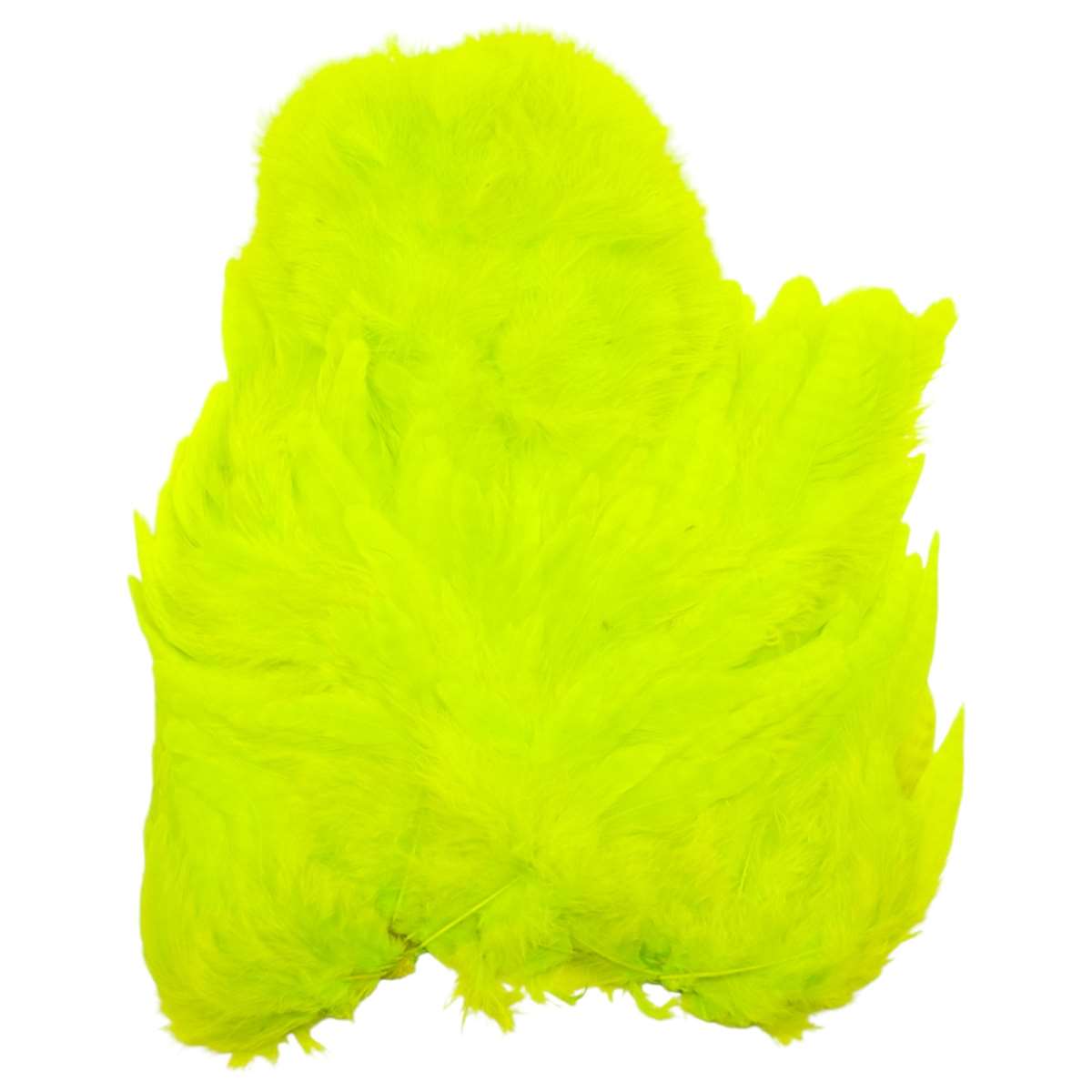 Whiting Rooster Soft-Hackle/Chickabou White dyed Fl. Yellow Chartreuse