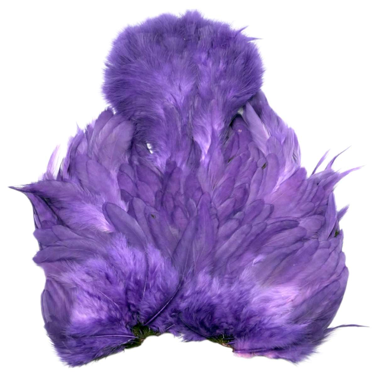 Whiting Rooster Soft-Hackle/Chickabou White dyed Purple