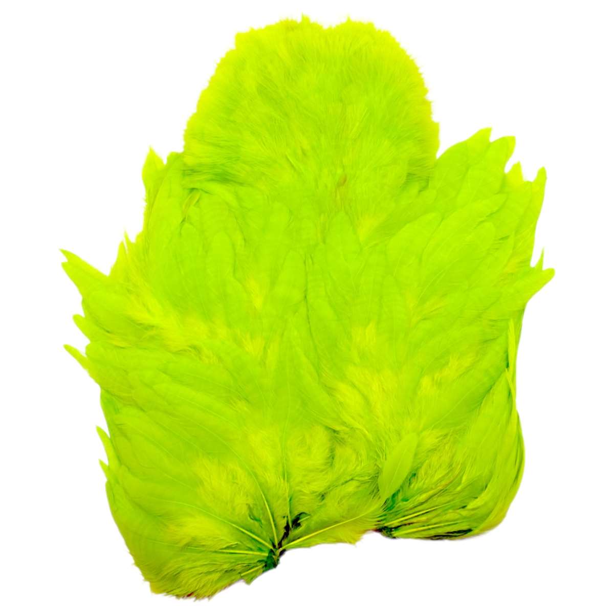 Whiting Rooster Soft-Hackle/Chickabou White dyed Fl. Green Chartreuse