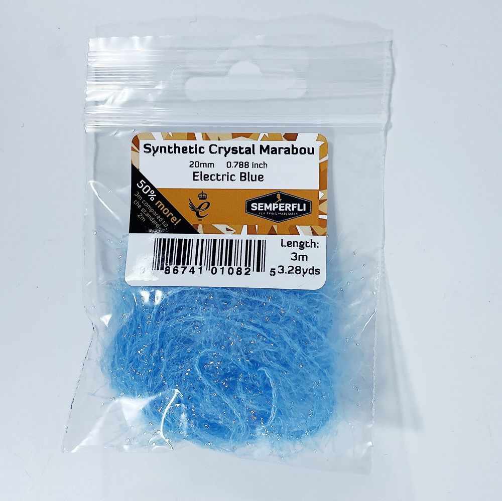 Semperfli Synthetic Crystal Marabou 20mm Electric Blue