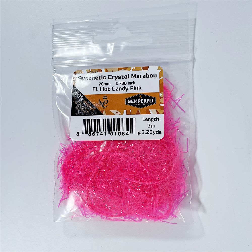 Semperfli Synthetic Crystal Marabou 20mm Fl Hot Candy Pink