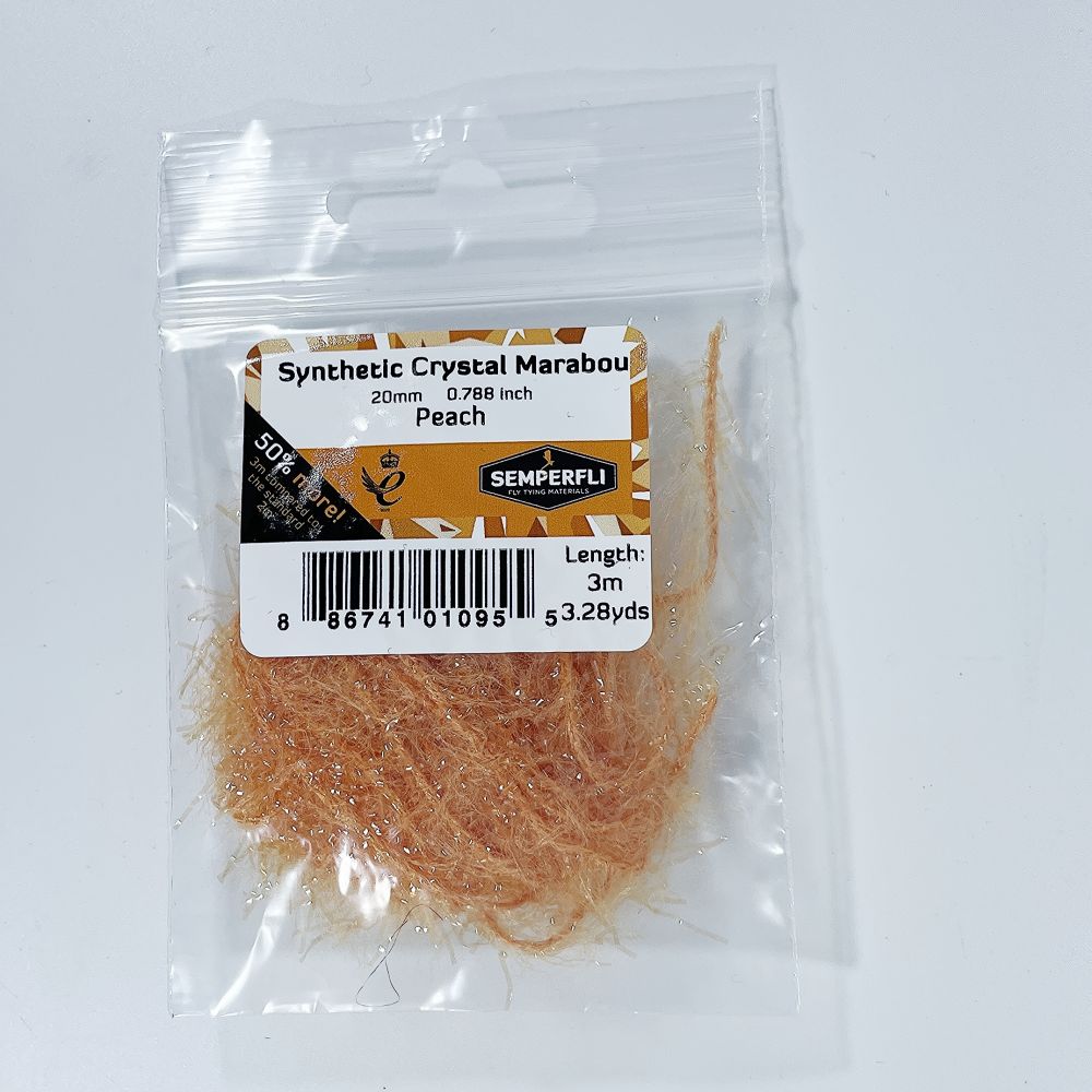 Semperfli Synthetic Crystal Marabou 20mm Peach