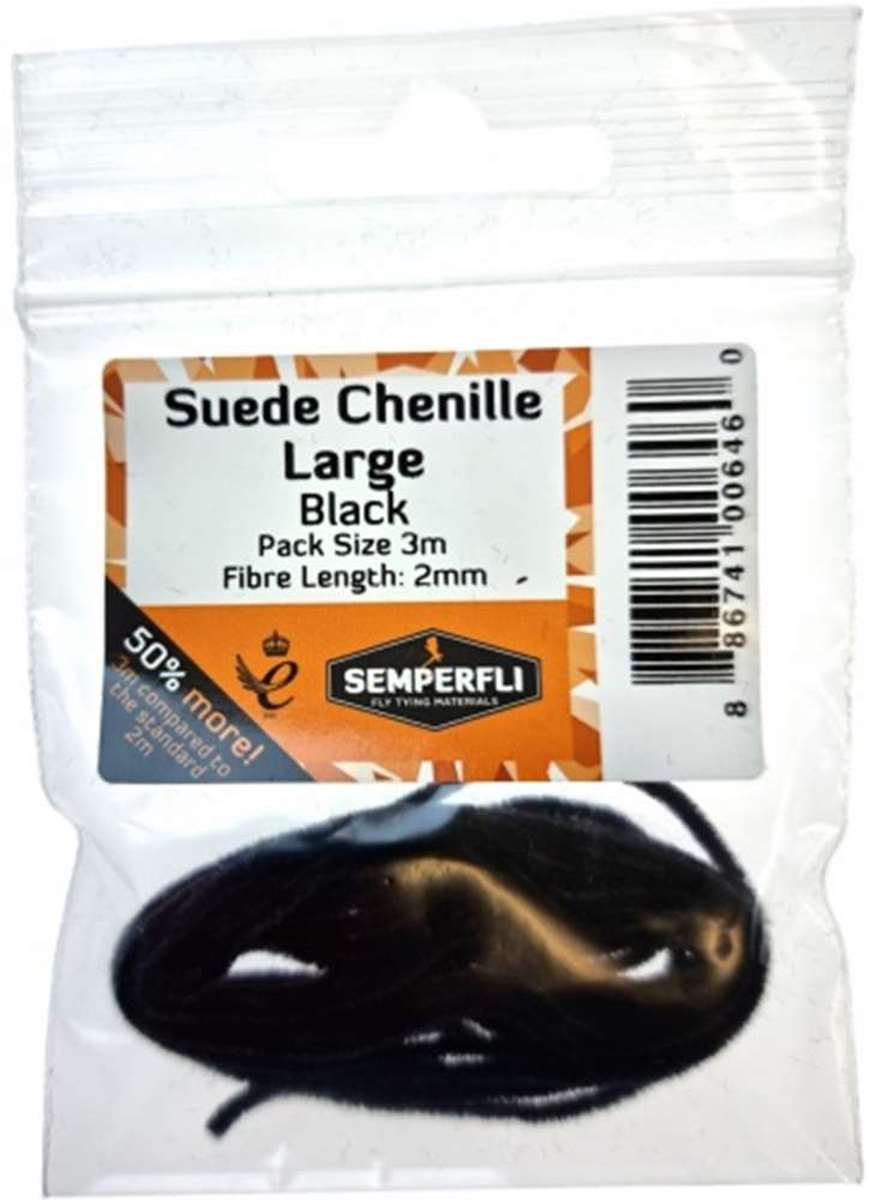 Suede Chenille 2mm Large Black