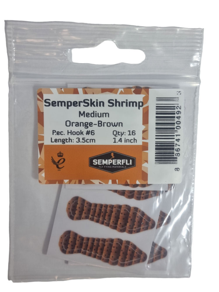 SemperSkin Shrimp Medium (Hook #6) Mottled Orange Brown