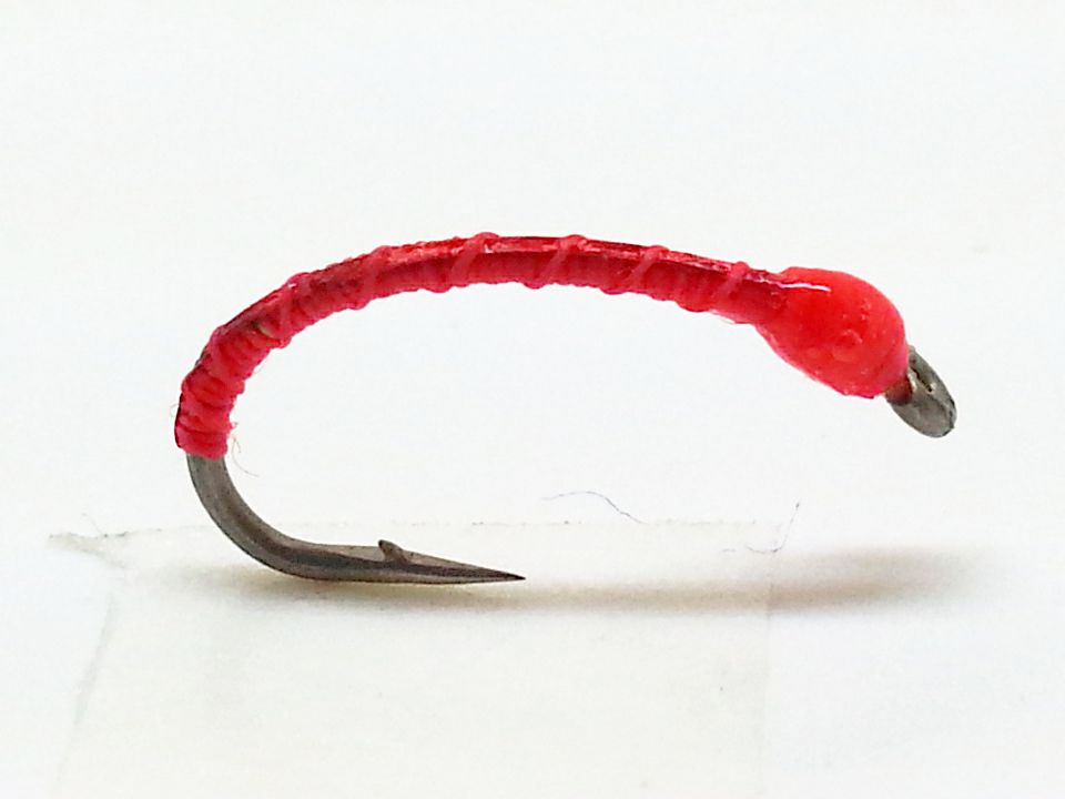The Essential Fly Sandys Flashback Blank Buster Bloodworm Fishing Fly Size 16