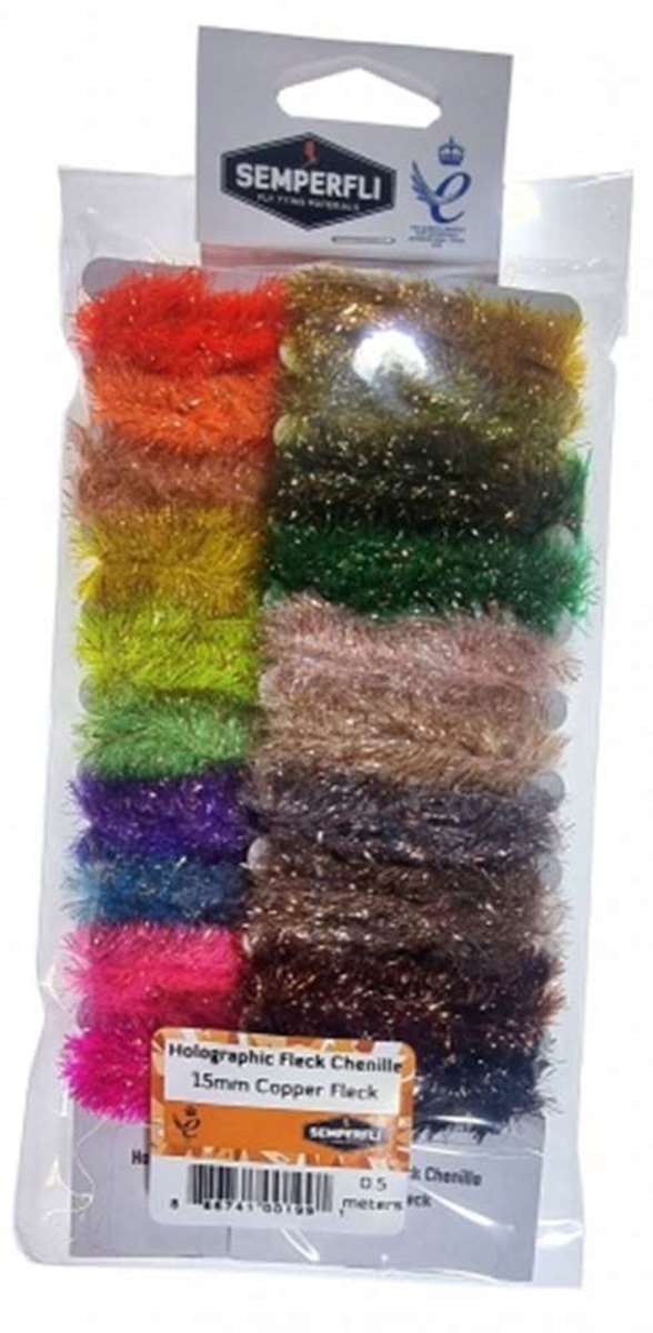 Copper Tinsel Fleck Chenille 15mm Multicards Natural Colours