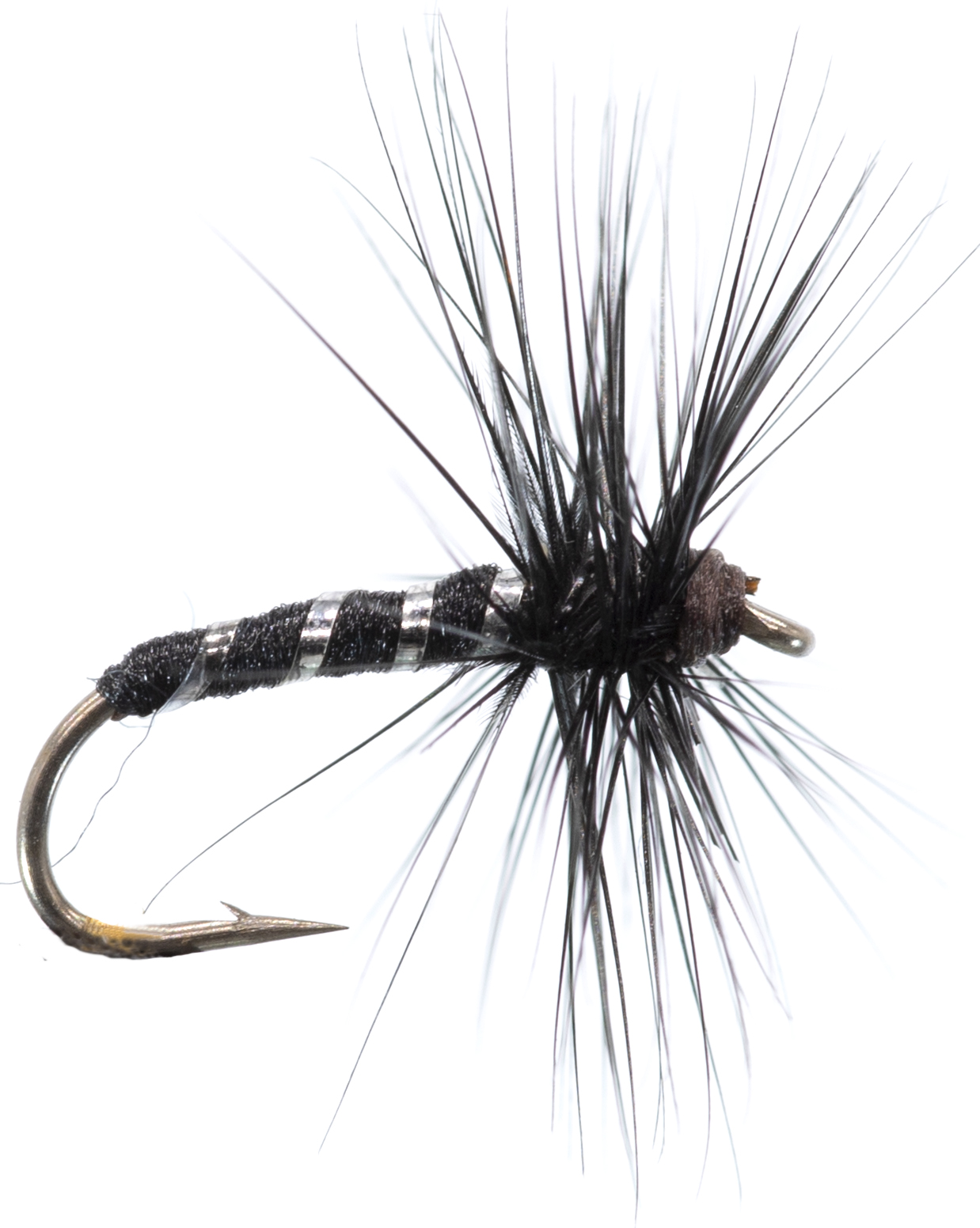 The Essential Fly Black Midge Dry Fishing Fly Size 14